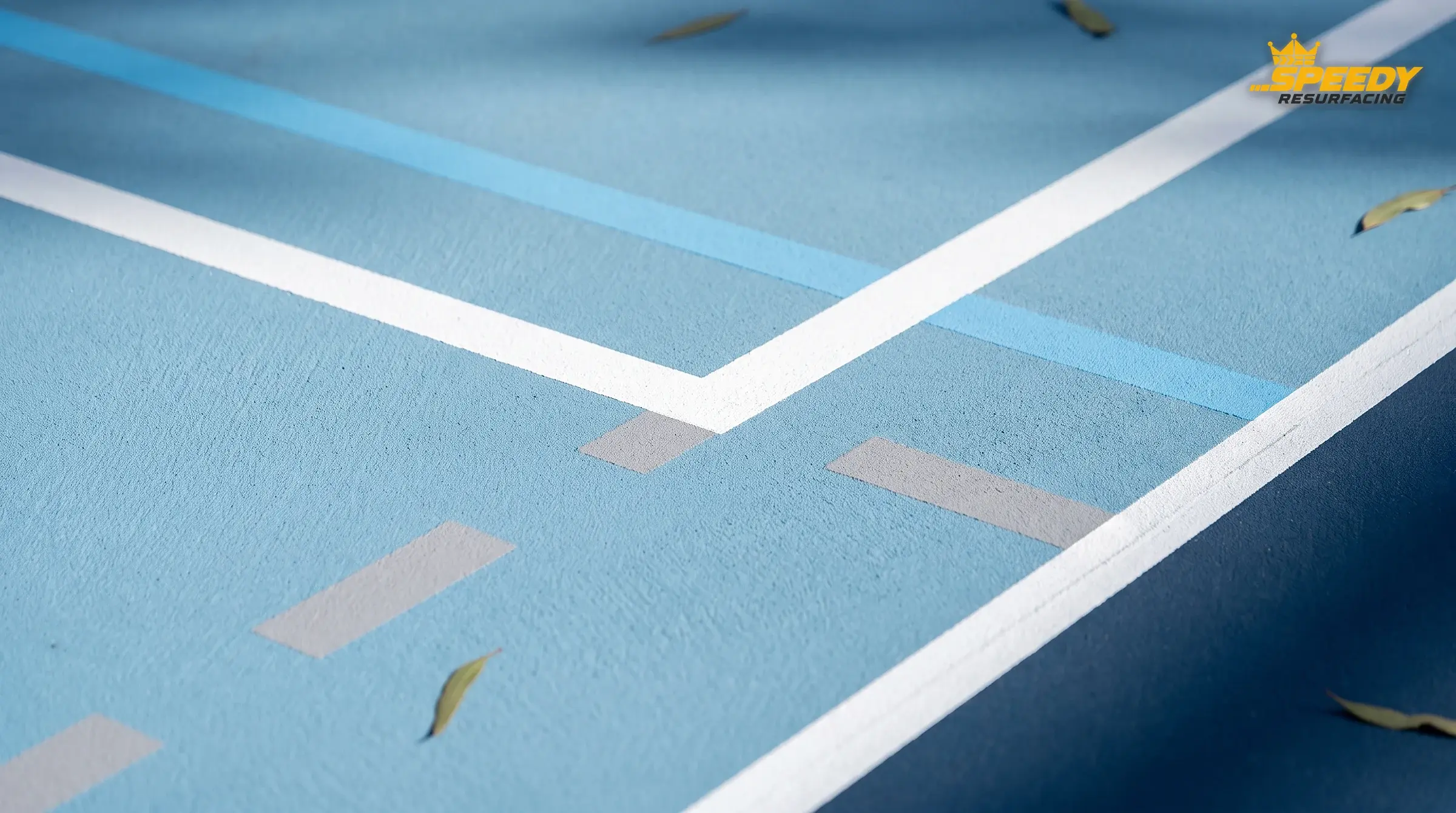 Three sports, three line profiles: solid 50 mm white primary, thinner sky-blue secondary, dashed soft-grey tertiary — each reads at a glance, none shouts over the other.