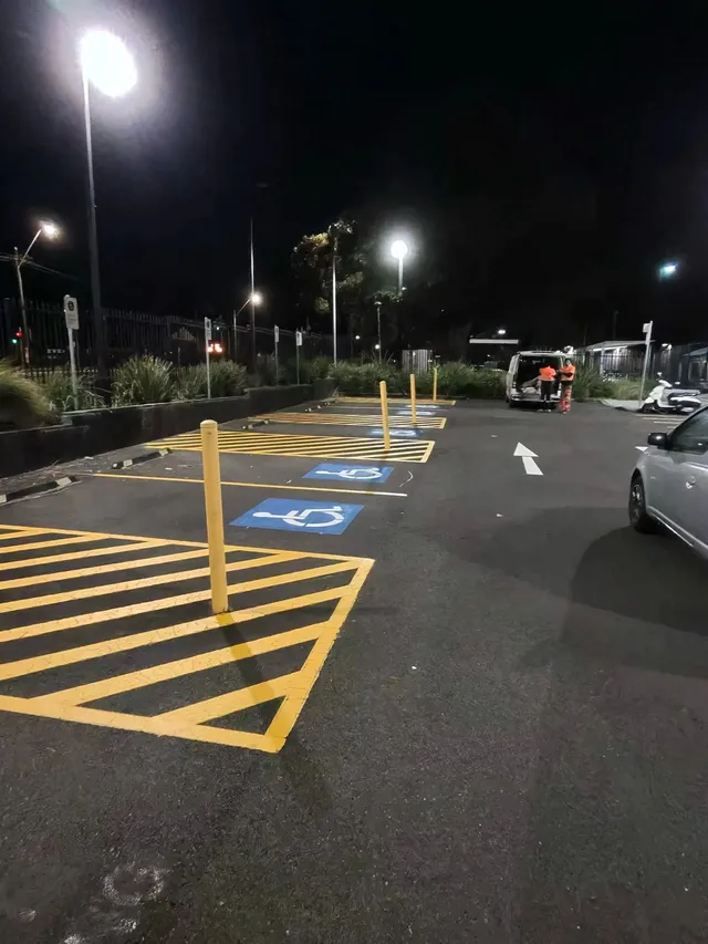 Night-works accessible parking — Accessible & SDA court resurfacing by Speedy Resurfacing