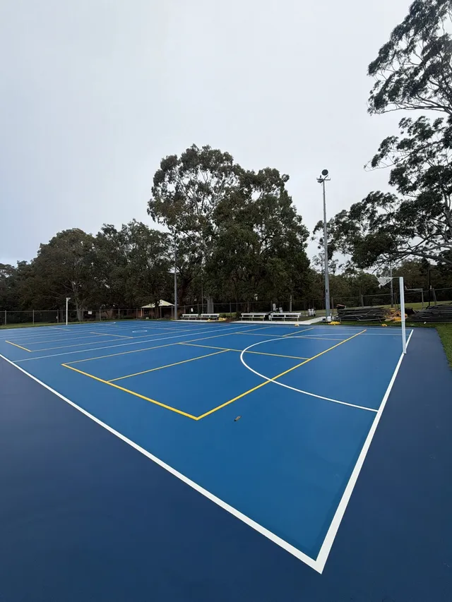 Two-tone council netball courts — Netball court resurfacing by Speedy Resurfacing